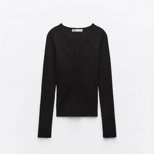 Zara Elegant Black Knit Top